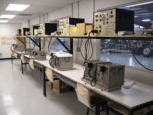 Photo of service area for servicing and charging aircraft batteries