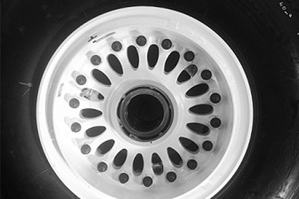 Skywheels Ltd - closeup of an aircraft wheel